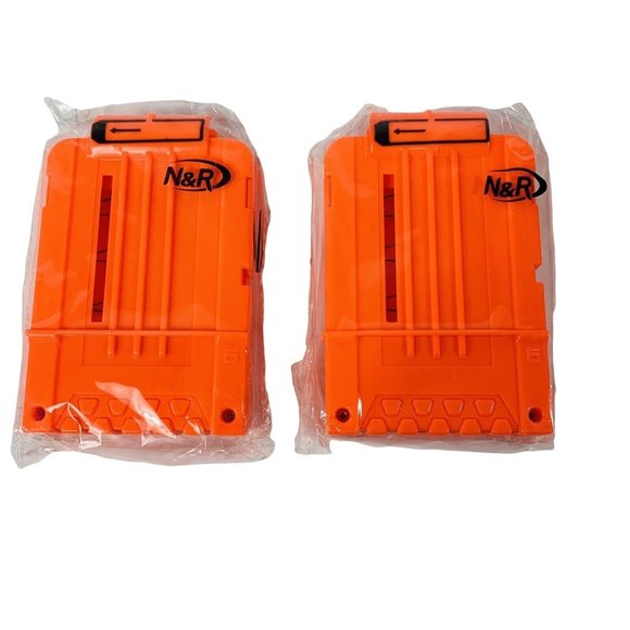 NEW Lot Of 2 Nerf N-Strike 6 Max Round Dart Gun Ammo Clip Magazine No Darts Toy - Picture 3 of 11